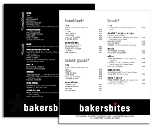 Bakers Bites Menu Concepts Bakers Bites Menu Concepts